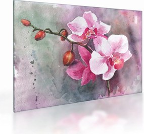 Üveg kép - Orchideák, akvarell (70x50 cm)