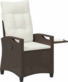 Fekvő Kerti Szék Barna és Krém 56 x 60 x 112 cm polirattan