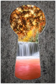 Poszterek 80x120 Narancssárga vízesés