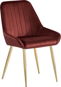 Étkezőszék, bordó Velvet anyag/gold króm-arany, PERLIA