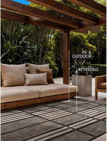 Fekete-krémszínű kültéri-beltéri szőnyeg 160x230 cm Haringey Allington – Ted Baker