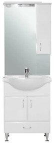 Bianca Plus 65 komplett fürdőszobabútor, magasfényű fehér színben, jobbos nyitási irány