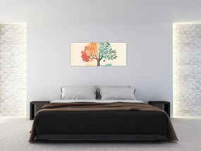 Kép – Duális fa pillangóval (120x50 cm)