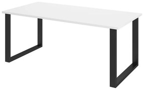 Asztal Tucson 139Fehér, Fekete, 75x90x185cm, Laminált forgácslap, Fém