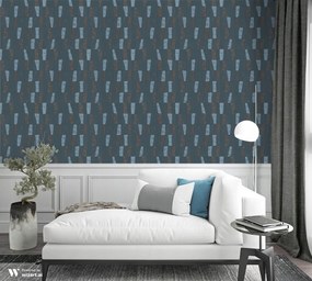 Kék modern mintás tapéta (31224)