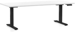 Állítható magasságú asztal OfficeTech C, 180 x 80 cm, fekete alap, fehér