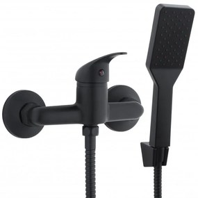 Erga Bahia, fali zuhanycsap kézi pontkészlettel, fekete matt, ERG-YKA-BW.BAHIA-BLK