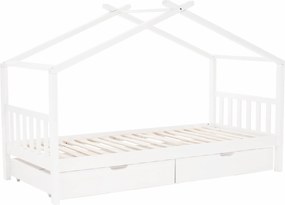 Ágy 2 konténerrál, fehér, ELISIA