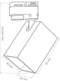 Spotlámpa sínrendszerhez SQUARE 1xGU10/10W/230V fekete