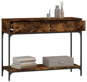 füstös tölgy színű szerelt fa tálalóasztal 100 x 34,5 x 75 cm