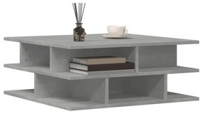 betonszürke szerelt fa dohányzóasztal 70x70x29 cm