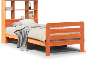 vidaXL viaszbarna tömör fenyőfa ágy matrac nélkül 75 x 190 cm