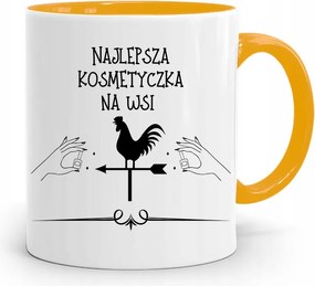 Sárga Bögre Kozmetikusnak Vidéken A Legjobb, fényképes nyomattal