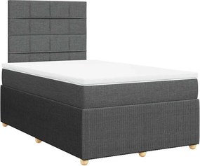 vidaXL sötétszürke szövet rugós ágy matraccal 120 x 200 cm