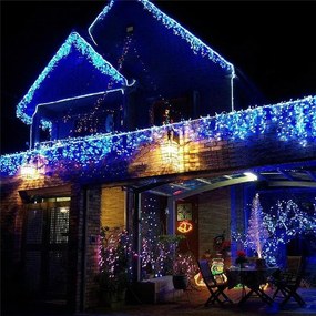 180 LED-es 8 programos karácsonyi jégcsap fényfüzér, izzósor, 8,5 m - kék