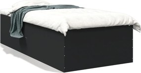 vidaXL fekete szerelt fa ágykeret 75 x 190 cm