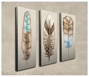 Feathers háromrészes vászonkép