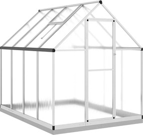 vidaXL ezüstszínű alumínium melegház alapvázzal 224x169x202 cm