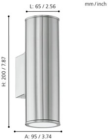Eglo 94107 - LED-es kültéri lámpa RIGA 2xGU10/3W/230V