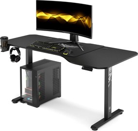 Elektromosan magasságban állítható íróasztal 160 cm fekete: Diablo X-Tensio 1600