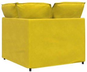 sárga moduláris kanapé sarokmodul párnákkal 100 cm