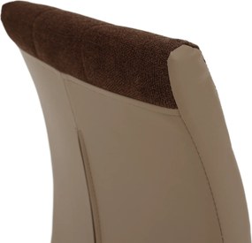 Étkezőszék, barna szövet/textilbőr bézs/króm, SALOMA NEW