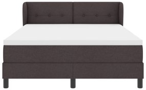 Boxspring Ágy Matrac Középbarna 140x190 cm Szövet