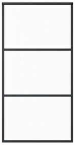 fekete ESG üveg és alumínium tolóajtó 102 x 205 cm