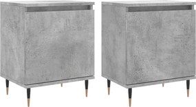 vidaXL 2 db betonszürke szerelt fa éjjeliszekrény 40x30x50 cm