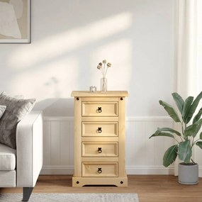 Corona tömör fenyőfa éjjeliszekrény 53x39x84cm