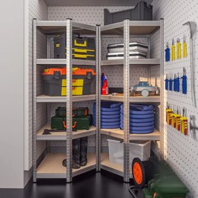 monzana® Sarokpolc 180x70x40 cm - ezüst