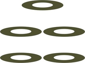 vidaXL Alkalmas lapos fa gyűrűkhez 5 pcs Oliva zöld Ø30 / 60 cm Acél