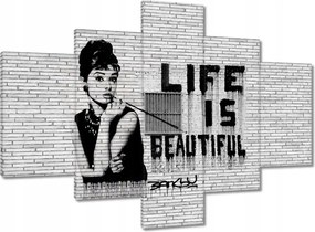 Festmények 100x70 Banksy Life is beautiful