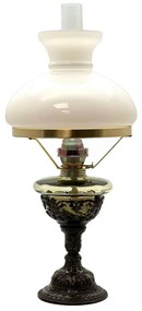 Petroleumlámpa RŰZENA 50 cm erdőzöld, ón díszítéssel