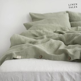 Világoszöld egyszemélyes len ágyneműhuzat 140x200 cm – Linen Tales