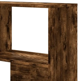 4 szintes füstös tölgy szerelt fa sarokkönyvespolc 85x85x140cm