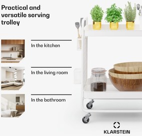 Klarstein Chibi, tálalókocsi, 2 polc, fém, kosarak, kampók, mobil