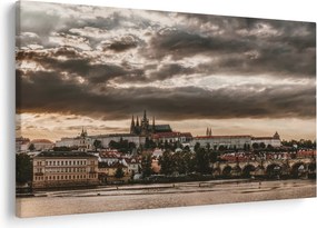 Kép - felhős Prága (90x60 cm)