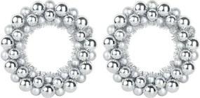 vidaXL Karácsonyi labda koszorúk 2 pcs Ezüst 33 x 33 x 7 cm