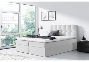 Franciaágy Boxspring Maddox (180x200) (öko-bőr Soft 017 (fehér)). 1058925