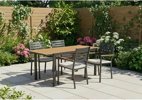 Antracitszürke fém kerti szék szett 4 db-os Henna – Bizzotto