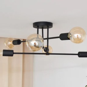 LED Felületre szerelhető csillár CAMBRIDGE 6xE27/8W/230V fekete