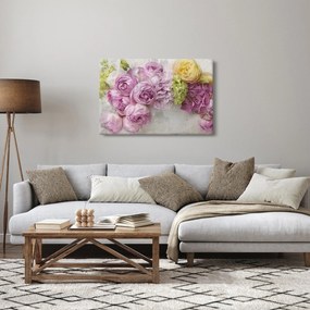 Kép - Virágok a falon pasztell színekben (90x60 cm)