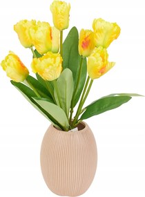 Tulipán művirág 44 cm dekoratív virág váza virágos Sárga 9 Db