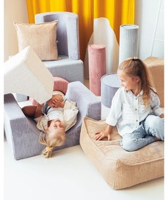 Kék kordbársony habszivacs játszótér 75x49x37 cm Rainbow Montessori – Wigiwama