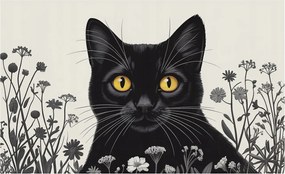 Dekoratív Fotótapéta Hálószoba Virágok macska 416x254 Ragasztó