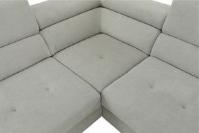 Ülőgarnitúra, világos szürke, szövet, balos, BUTON P