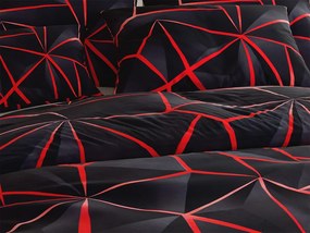 Pamut ágynemű PENELOPE PIROS fekete Ágyneműhuzat mérete: 70 x 90 cm | 140 x 200 cm