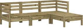 vidaXL 3 személyes impregnált fenyőfa kerti kanapé lábtartóval