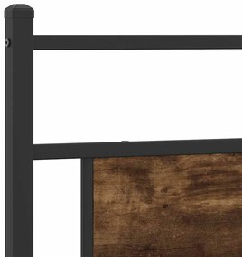 füstös tölgy színű szerelt fa ágykeret matrac nélkül 107x203 cm